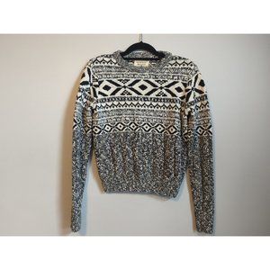 The Normal Brand 100% Cotton Knit Sweater Fair Isle Fishermen's Sz XS Women's